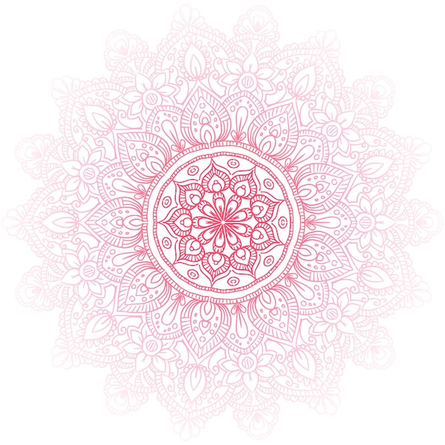 Free vector decorative pink mandala on white background