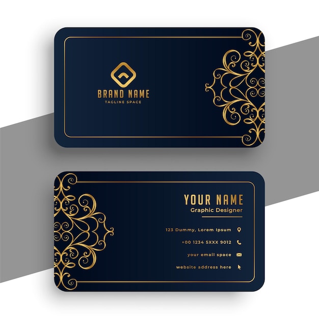 Decorative premium black and gold business card