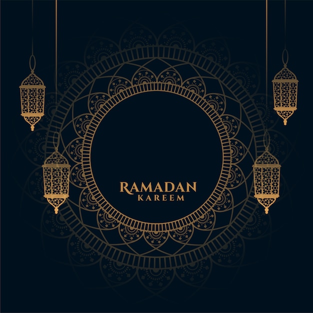 Decorative ramadan kareem background with arabic lanterns