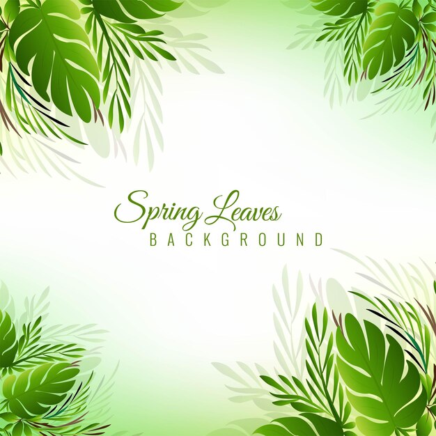 Decorative realistic tropical green leaves background