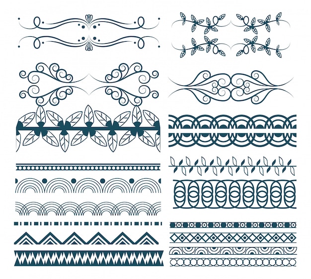 Decorative ribbon emblems cartoon