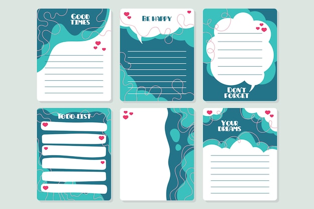 Decorative scrapbook notes and cards set