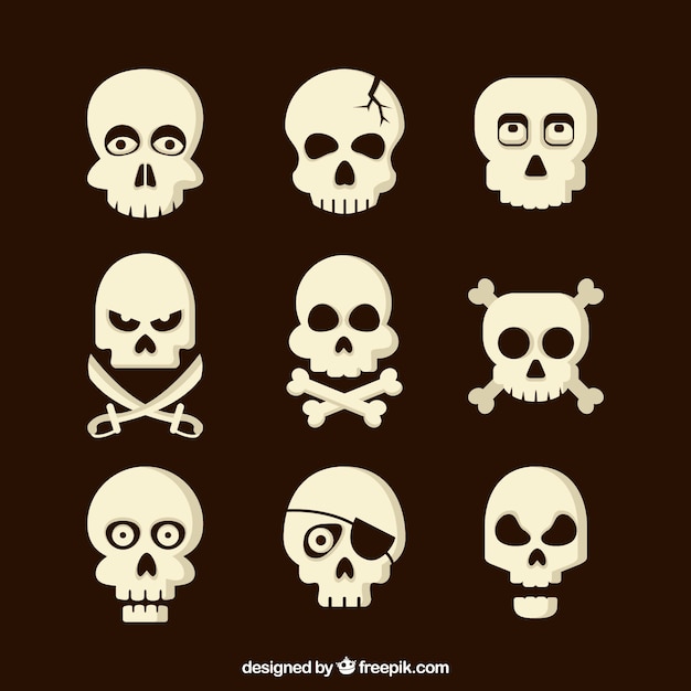 Free vector decorative skulls with great designs