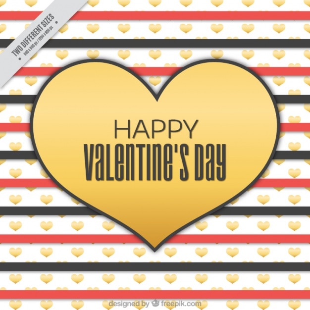 Free Vector decorative striped background and golden hearts