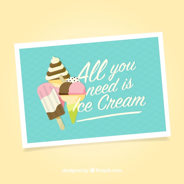 Free Vector decorative summer card with delicious ice creams