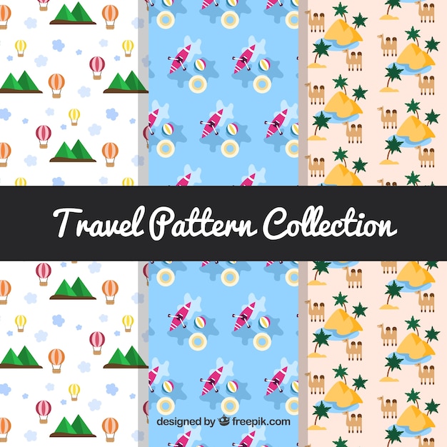 Decorative travel and adventures patterns 