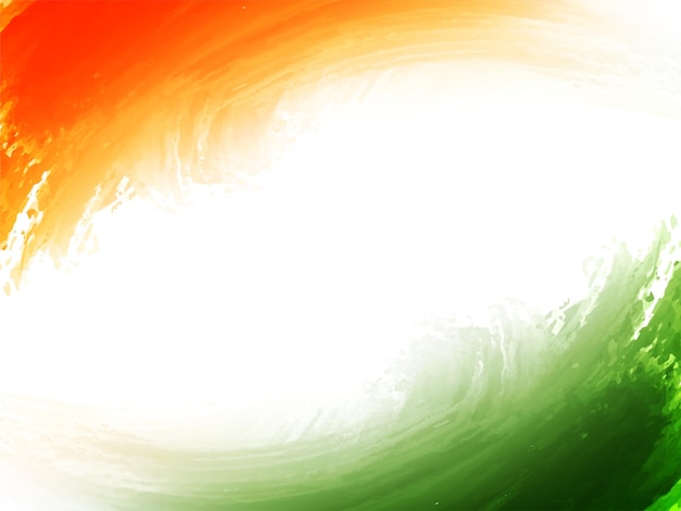 Free vector decorative tricolor indian flag theme watercolor modern background