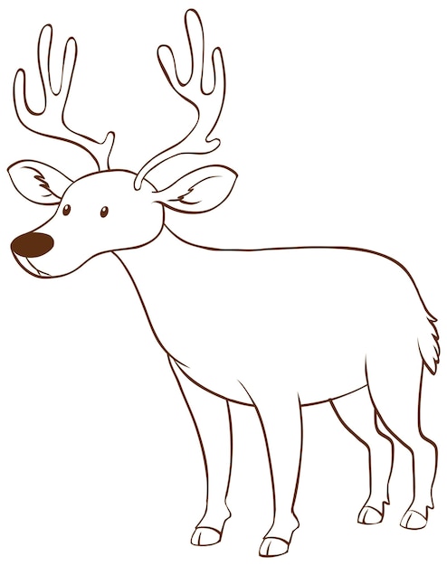 Free Vector deer in doodle simple style on white background