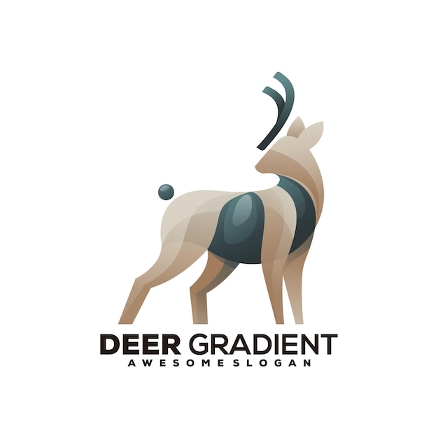 Free Vector deer gradient colorful logo illustration