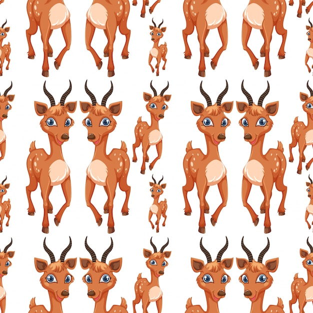 Free Vector a deer on seamless pattern