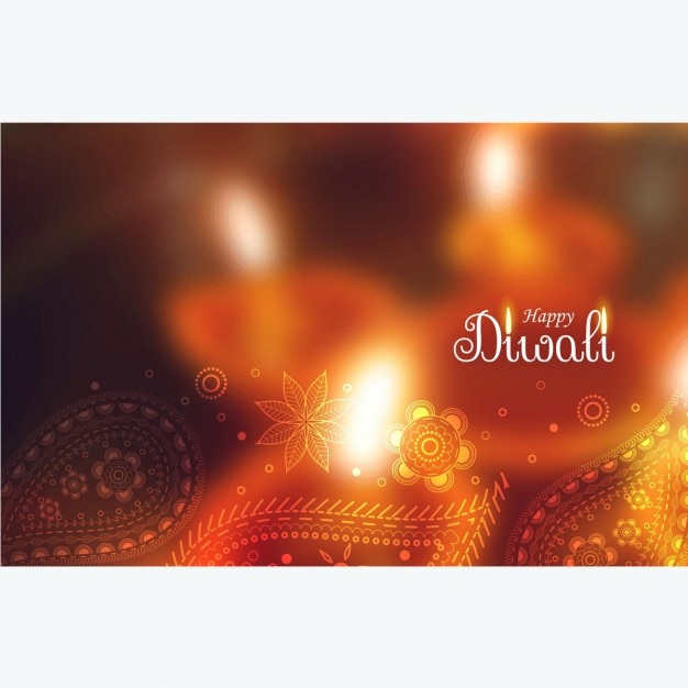 Free Vector defocused background with floral details of diwali