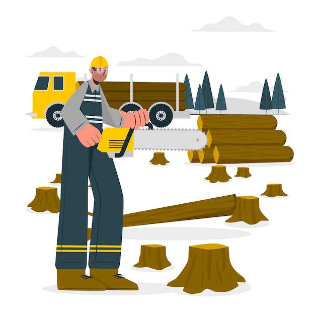 Free Vector deforestation concept illustration