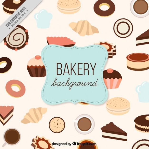 Free Vector delicious bakery sweets background