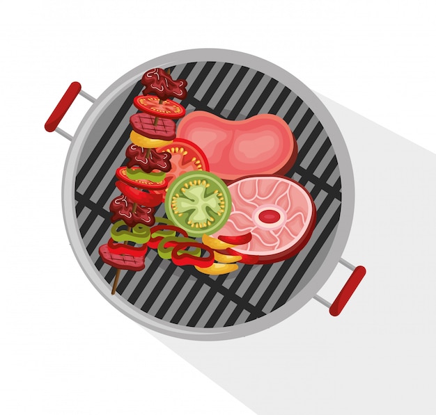 delicious barbecue food icon