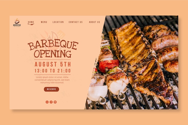 Delicious bbq landing page template