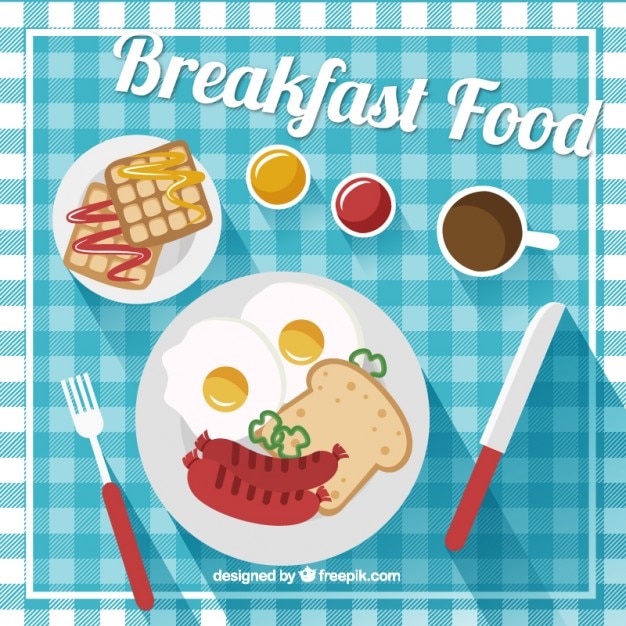 Free Vector delicious breakfast in flat design