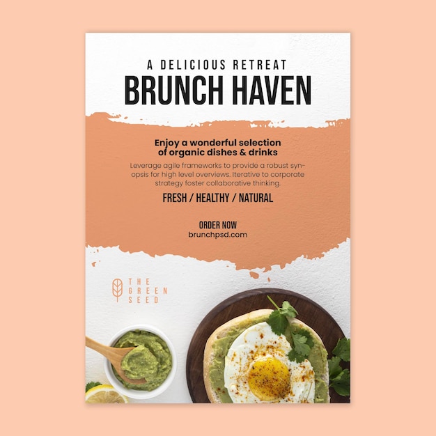 Delicious brunch vertical flyer