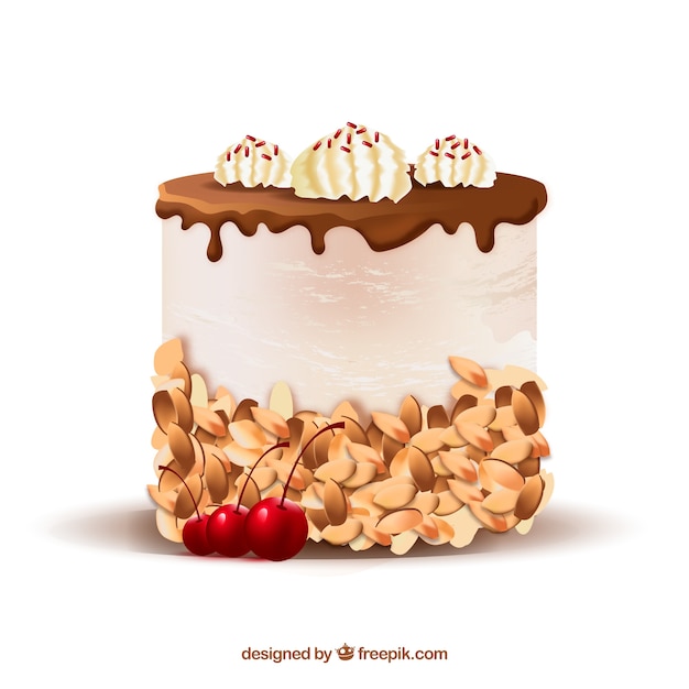 Free Vector delicious cake with glaze in realistic style