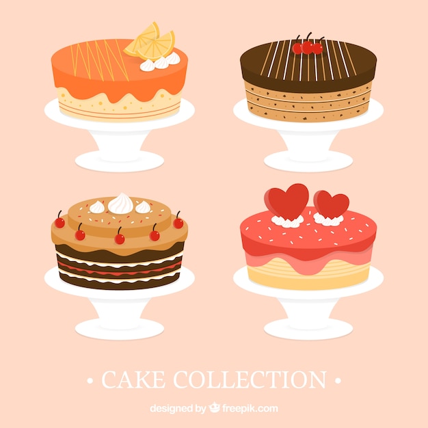 Free Vector delicious cakes collection 