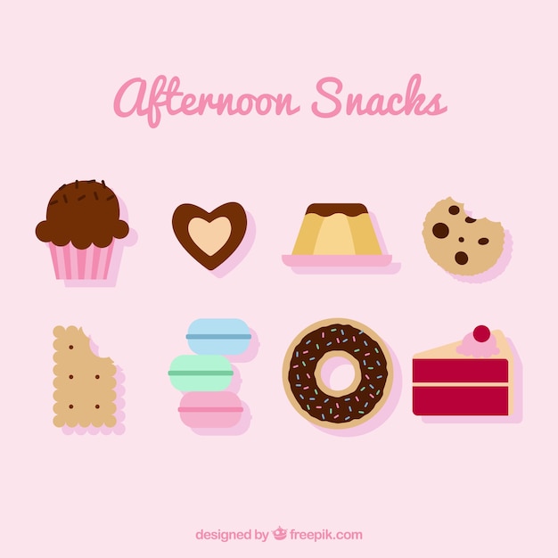 Delicious candies collection in flat style