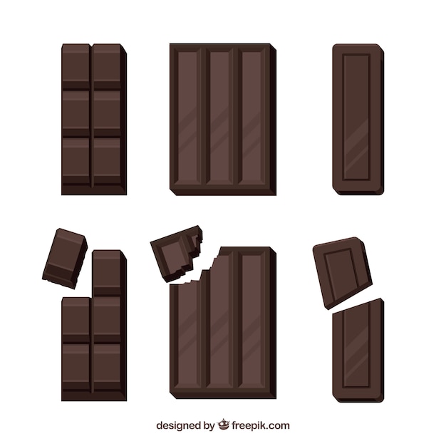 Delicious chocolate bars collection 