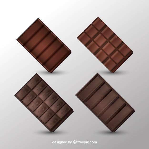 Delicious chocolate bars collection 