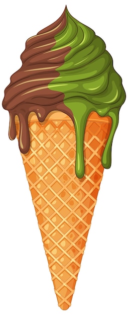 Free Vector delicious chocolate and pistachio ice cream