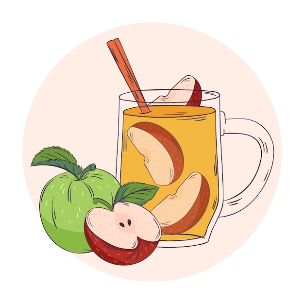 Free Vector delicious cider drink illustration