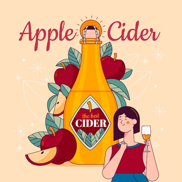 Delicious cider drink illustration