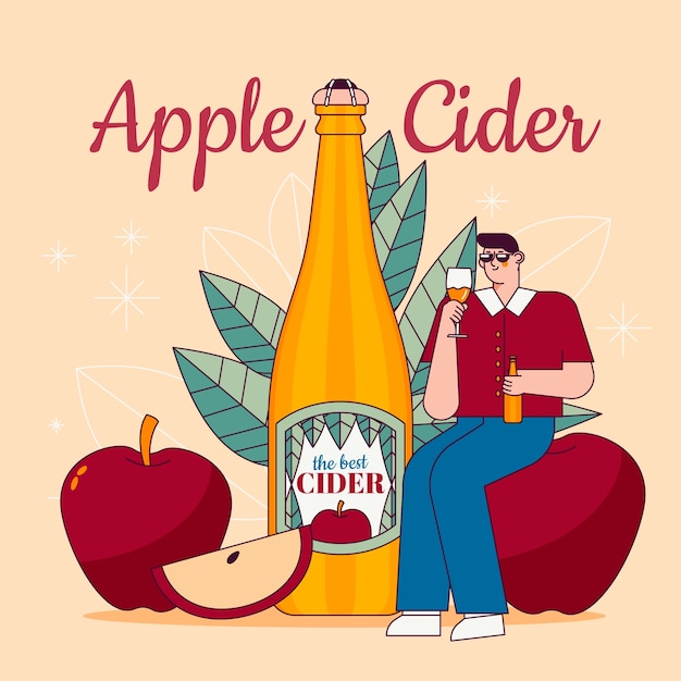 Free Vector delicious cider drink illustration