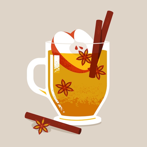 Free Vector delicious cider drink illustration