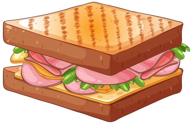 Free Vector delicious classic ham sandwich illustration