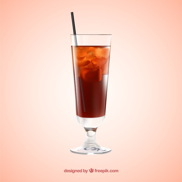 Delicious cocktail in realistic style