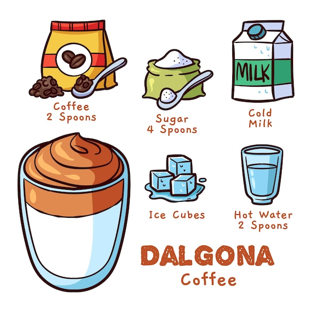 Delicious coffee beverage for summer dalgona recipe