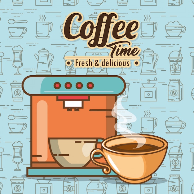 Free Vector delicious coffee time elements