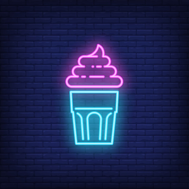 Free Vector delicious cupcake neon sign