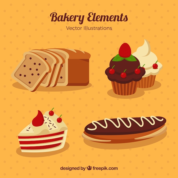 Free Vector delicious desserts and bakery products