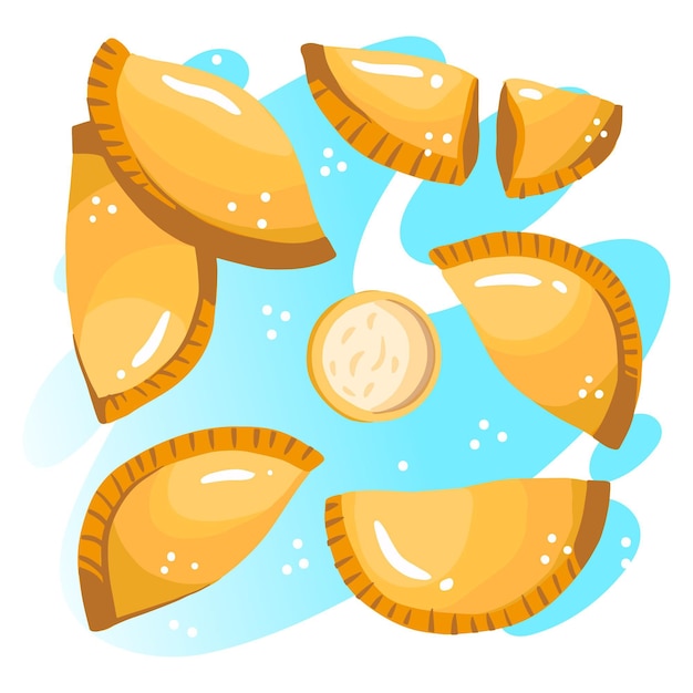 Free vector delicious empanada collection