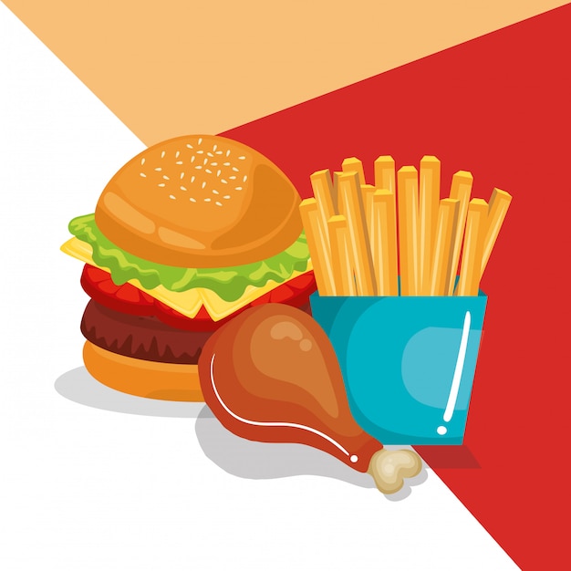 Free Vector delicious fast food menu