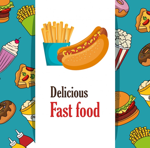 Free Vector delicious fast food menu