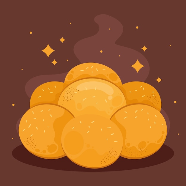 Free Vector delicious flower bread pastry