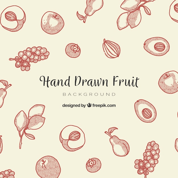 Delicious food background with hand drawn style