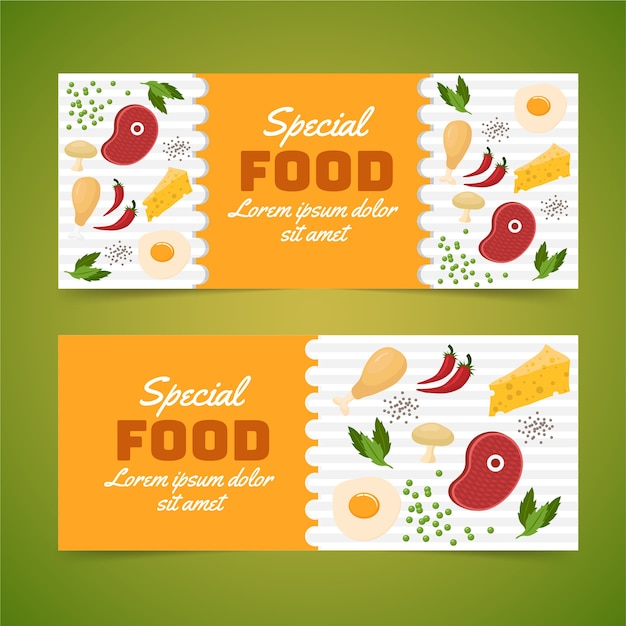 Delicious food banners pack