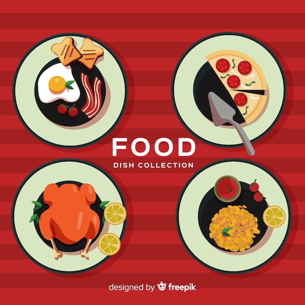 Free Vector delicious food dish pack