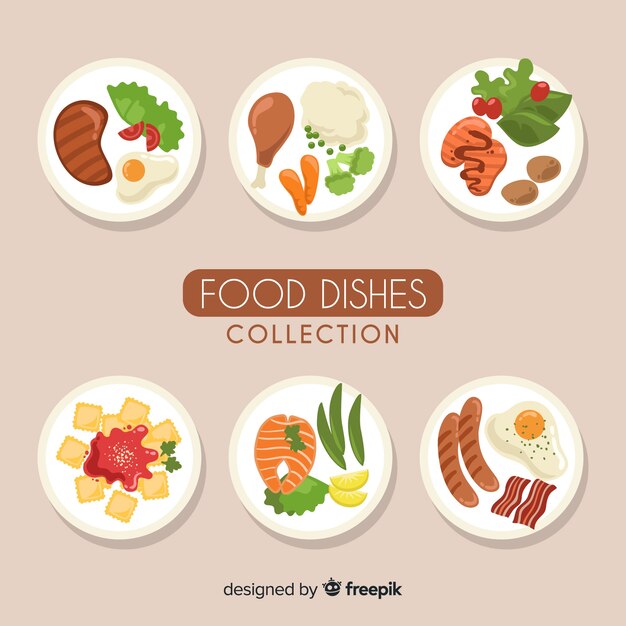 Delicious food dishes collection