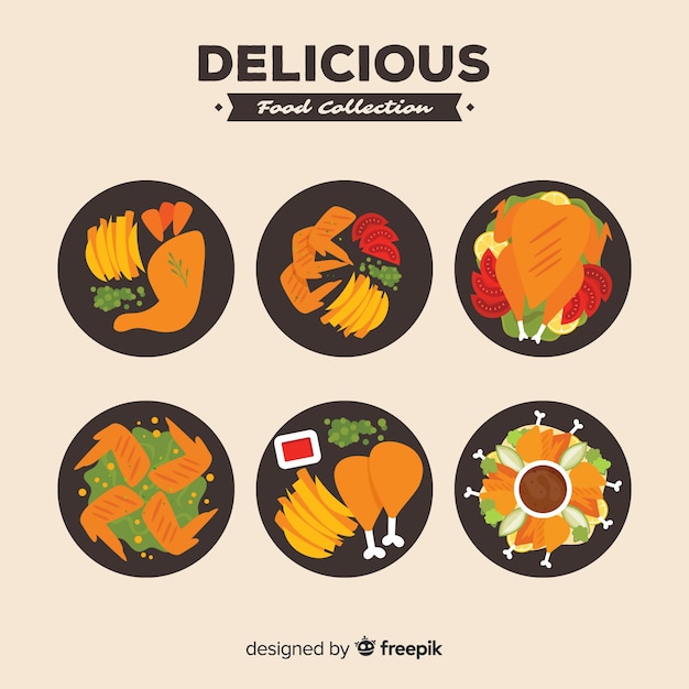 Free Vector delicious food dishes pack