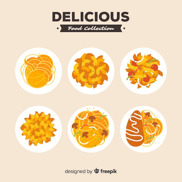 Free Vector delicious food dishes pack