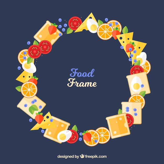 Free Vector delicious food frame with flat design