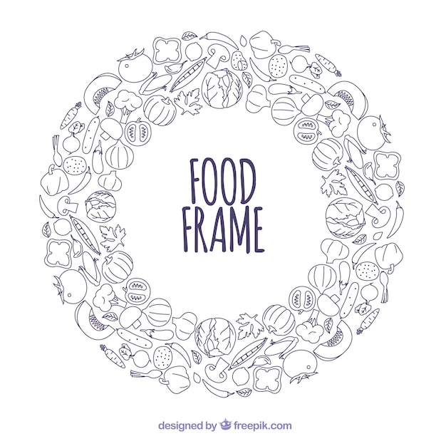 Free Vector delicious food frame with hand drawn style