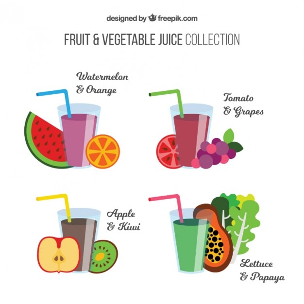 Free Vector delicious fruit and vegetable juice